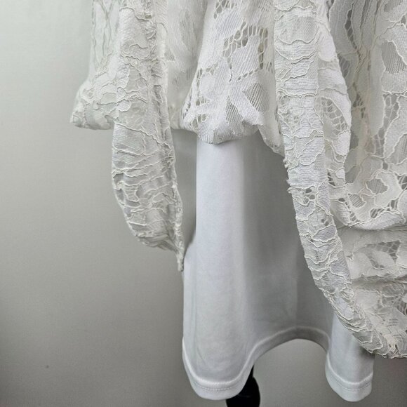 Tommy Hilfiger Womens White Lace A-Line Dress Size 4 Party Wedding Lace Overlay - Picture 7 of 10